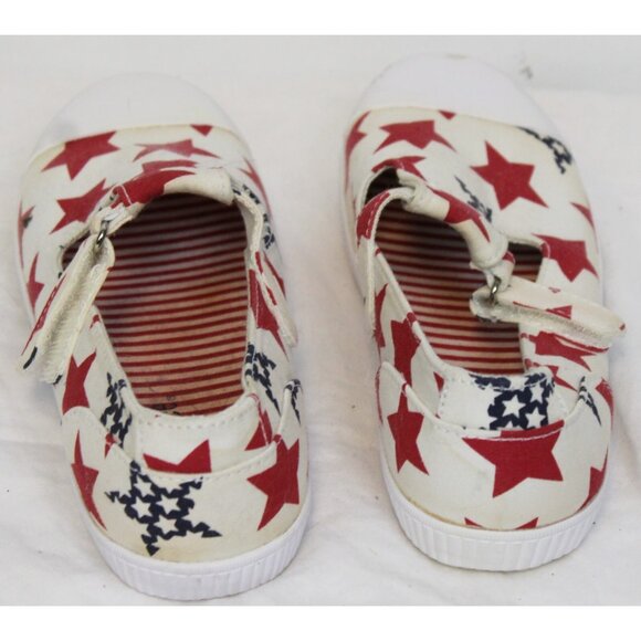 2003 Gymboree Little Firecracker Canvas Sneakers Shoes sz 2 Stars 4th of July - Picture 4 of 8